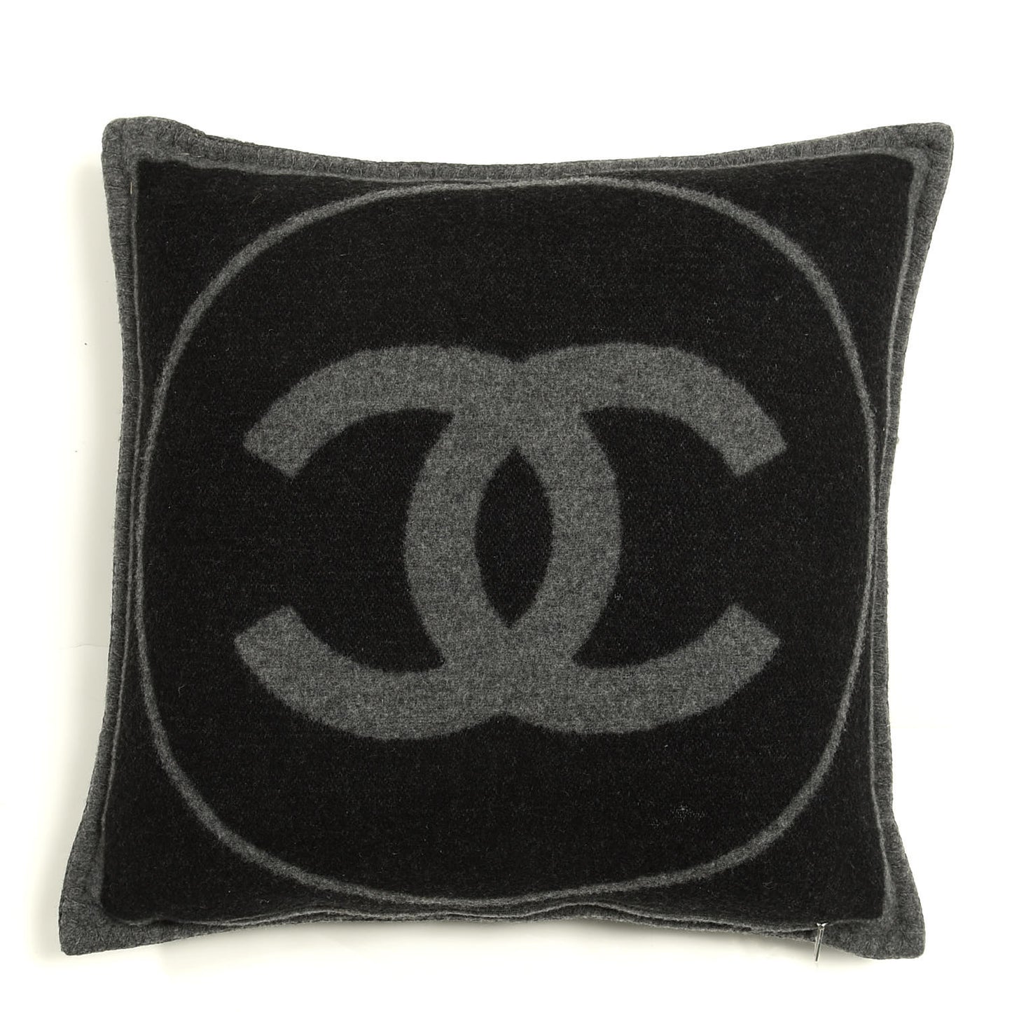 Merino Wool Cashmere CC Pillow Black Grey