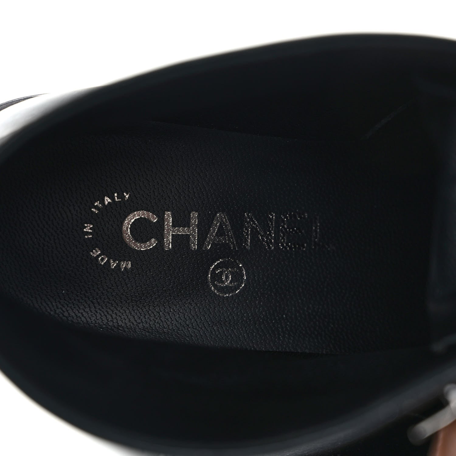 Chanel Crumpled Lambskin Shiny Calfskin Combat Boots 37 Black 7 of 8