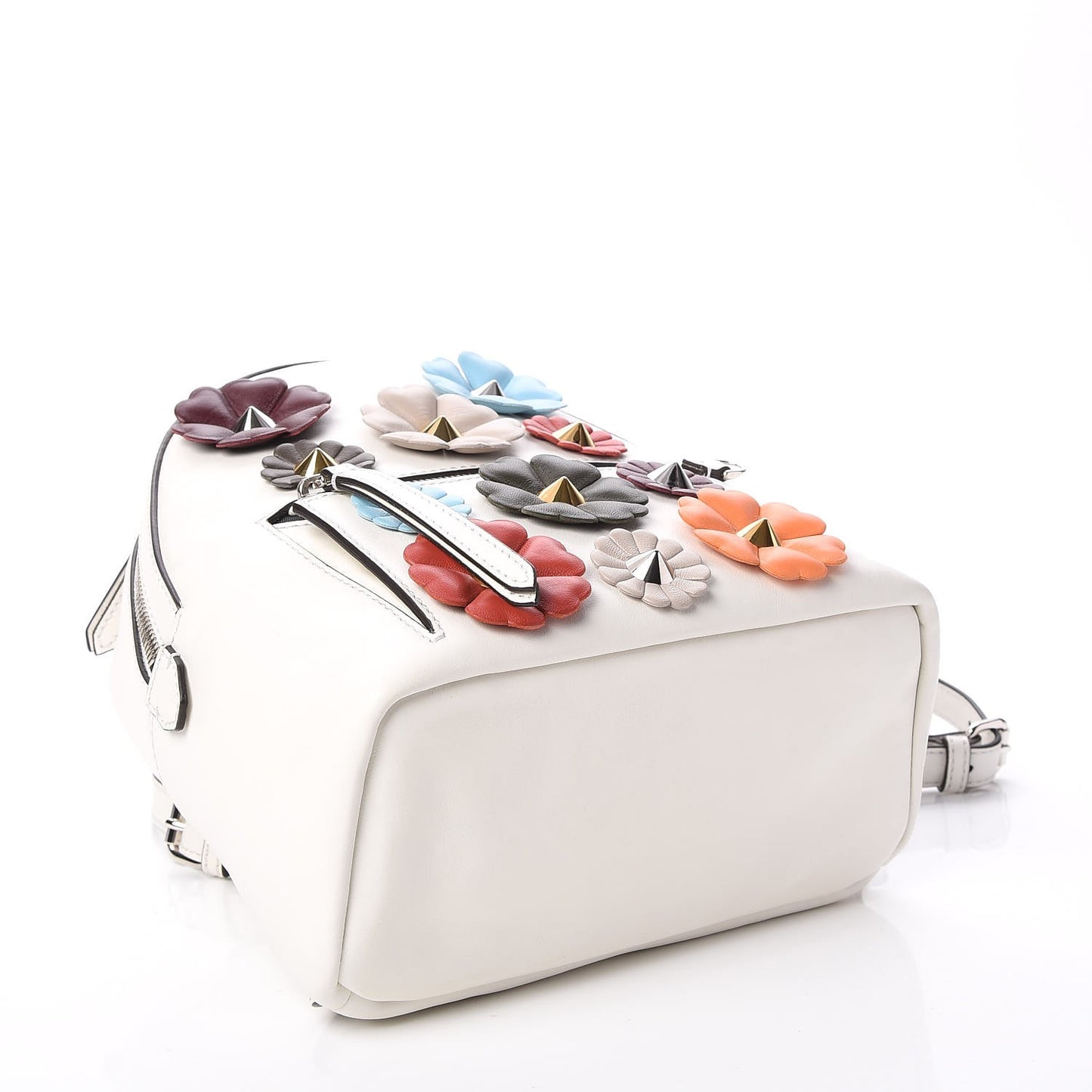 Vitello Century Nappa Flowerland Studded Mini Backpack White Ice Multicolor