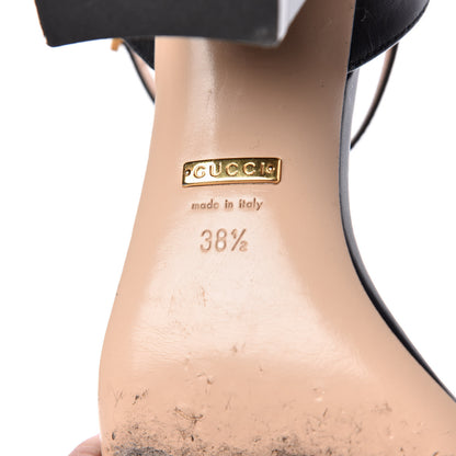Gucci Lifford Calfskin GG Marmont Ankle Wrap 75mm Sandals 38.5 Black 7 of 11