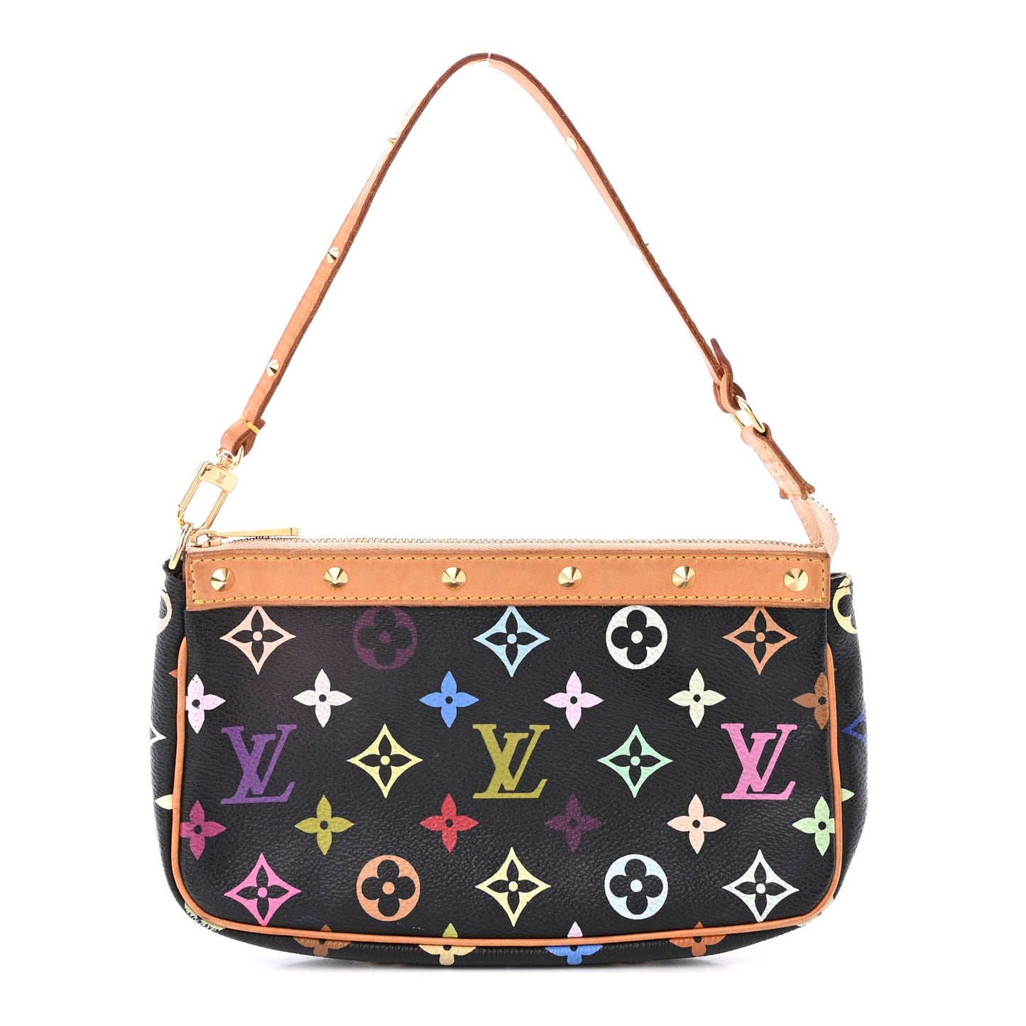 LOUIS VUITTON Monogram Multicolor Pochette Accessories Black