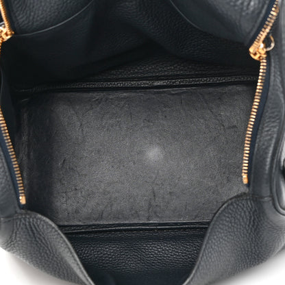 Hermes Taurillon Clemence Lindy 30 Bleu Indigo 5 of 16