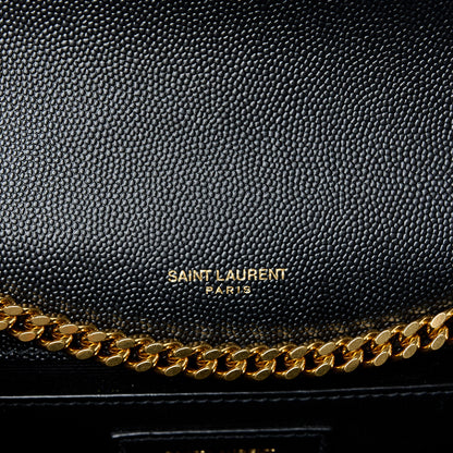 Saint Laurent Grain De Poudre Medium Classic Monogram Kate Satchel Black 6 of 10
