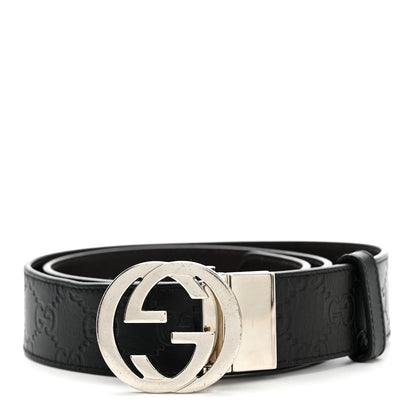 Gucci Guccissima Signature Interlocking G 37mm Belt 85 34 Black 1 of 6