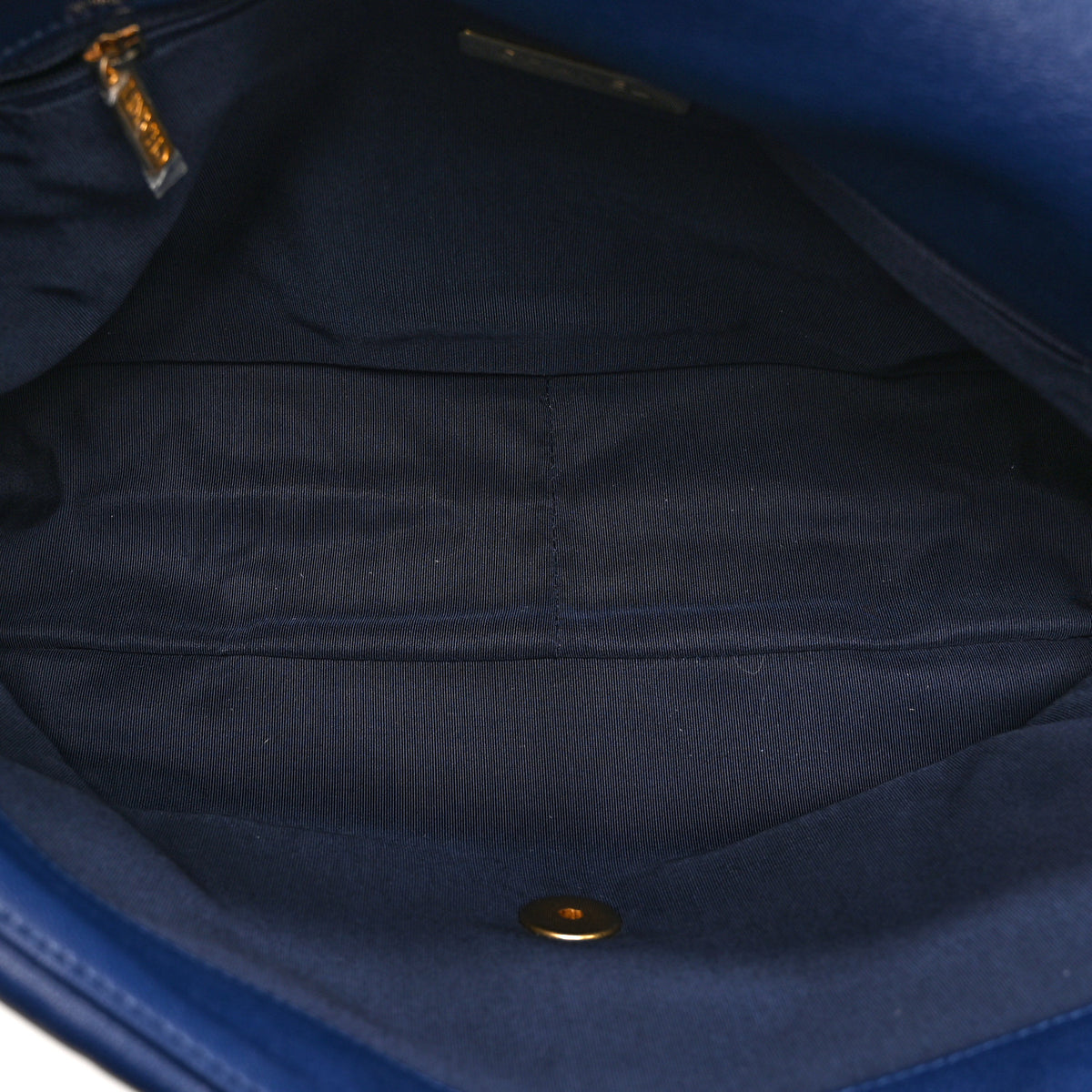 Goatskin Quilted Maxi Chanel 19 Flap Navy Blue