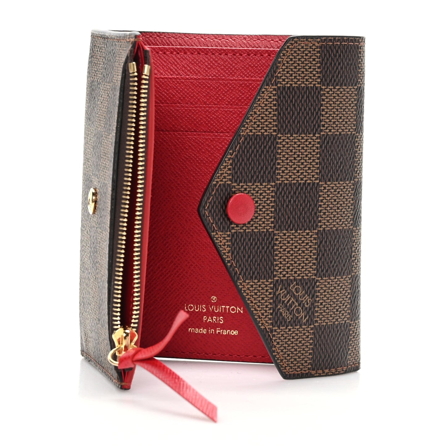 Damier Ebene Victorine Wallet Red