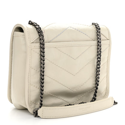 Saint Laurent Crinkled Calfskin Matelasse Monogram Niki Chain Wallet Crema Soft 3 of 9