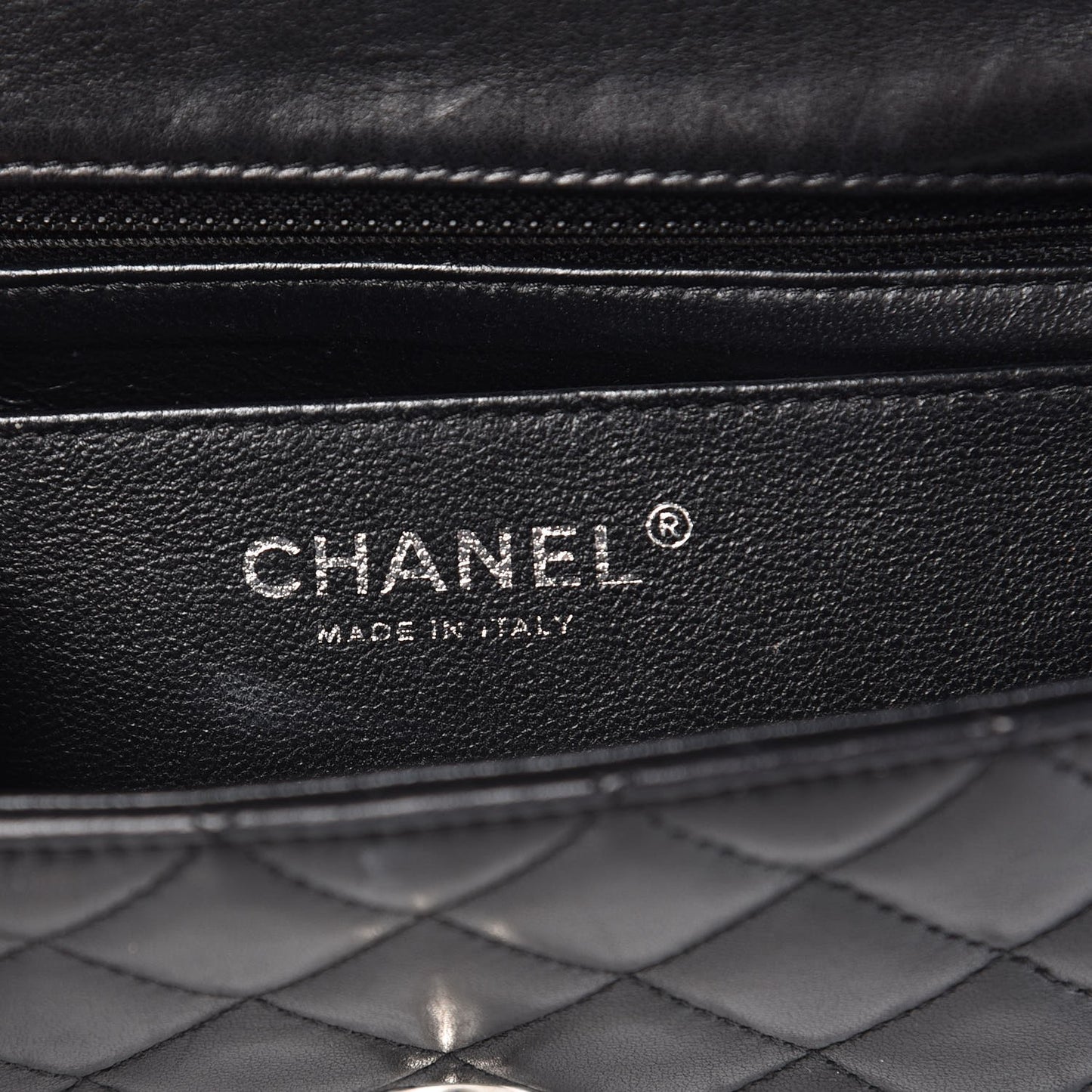 Lambskin Quilted Mini Rectangular Flap Black