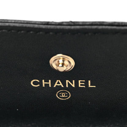 Chanel Lambskin Quilted Pearl Crown Clutch With Chain Black 6 of 9