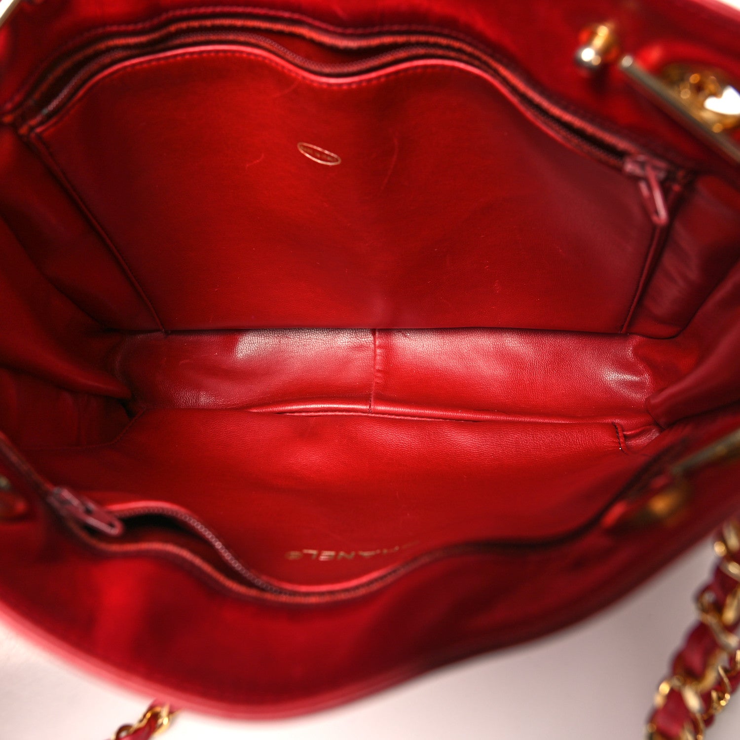 Chanel Lambskin Quilted Tote Red 5 of 15
