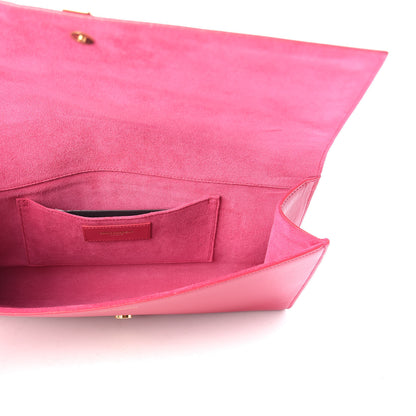 Saint Laurent Calfskin Classic Y Ligne Clutch Fuchsia 5 of 9