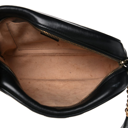 Gucci Calfskin Matelasse Small GG Marmont Chain Shoulder Bag Black 5 of 18