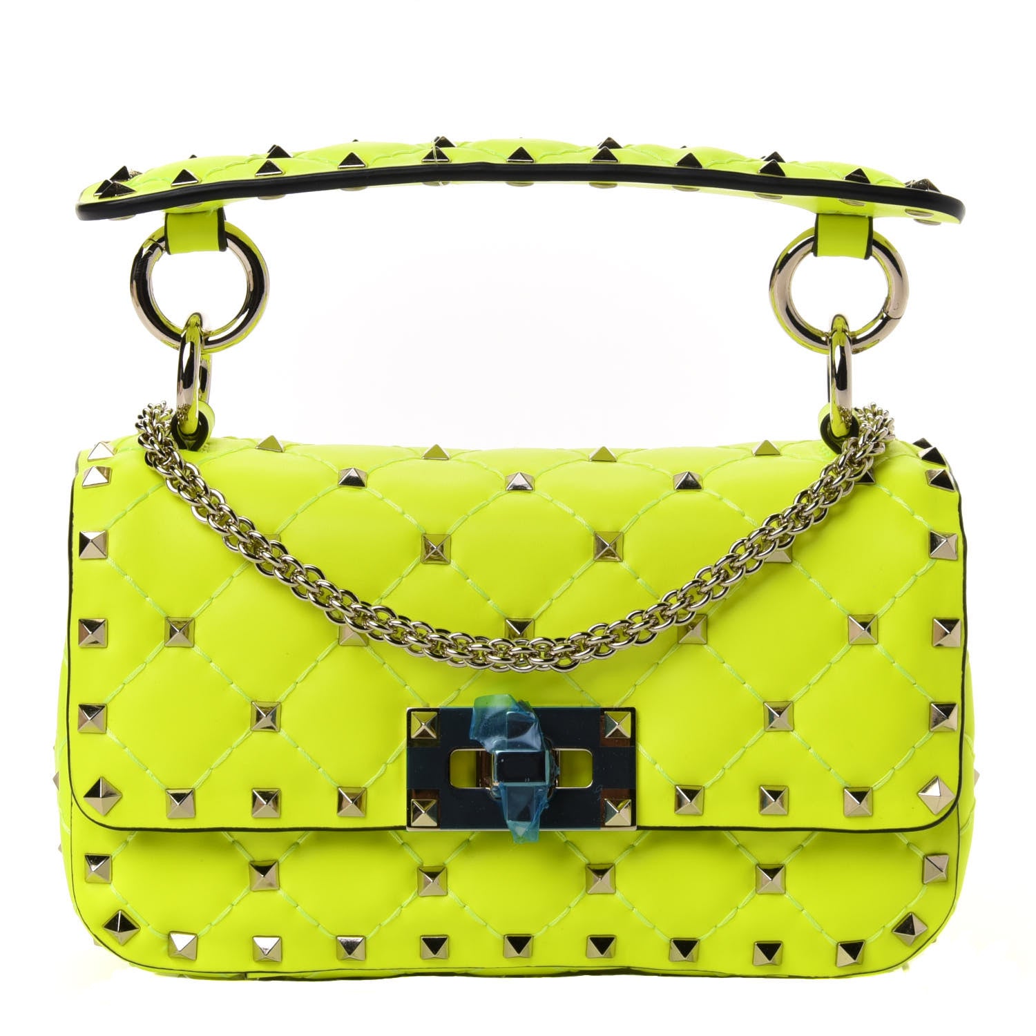 Valentino Garavani Calfskin Mini Rockstud Spike Shoulder Bag Lime 1 of 4