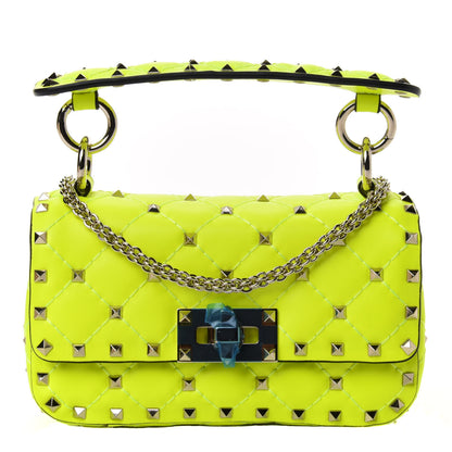 Valentino Garavani Calfskin Mini Rockstud Spike Shoulder Bag Lime 1 of 4