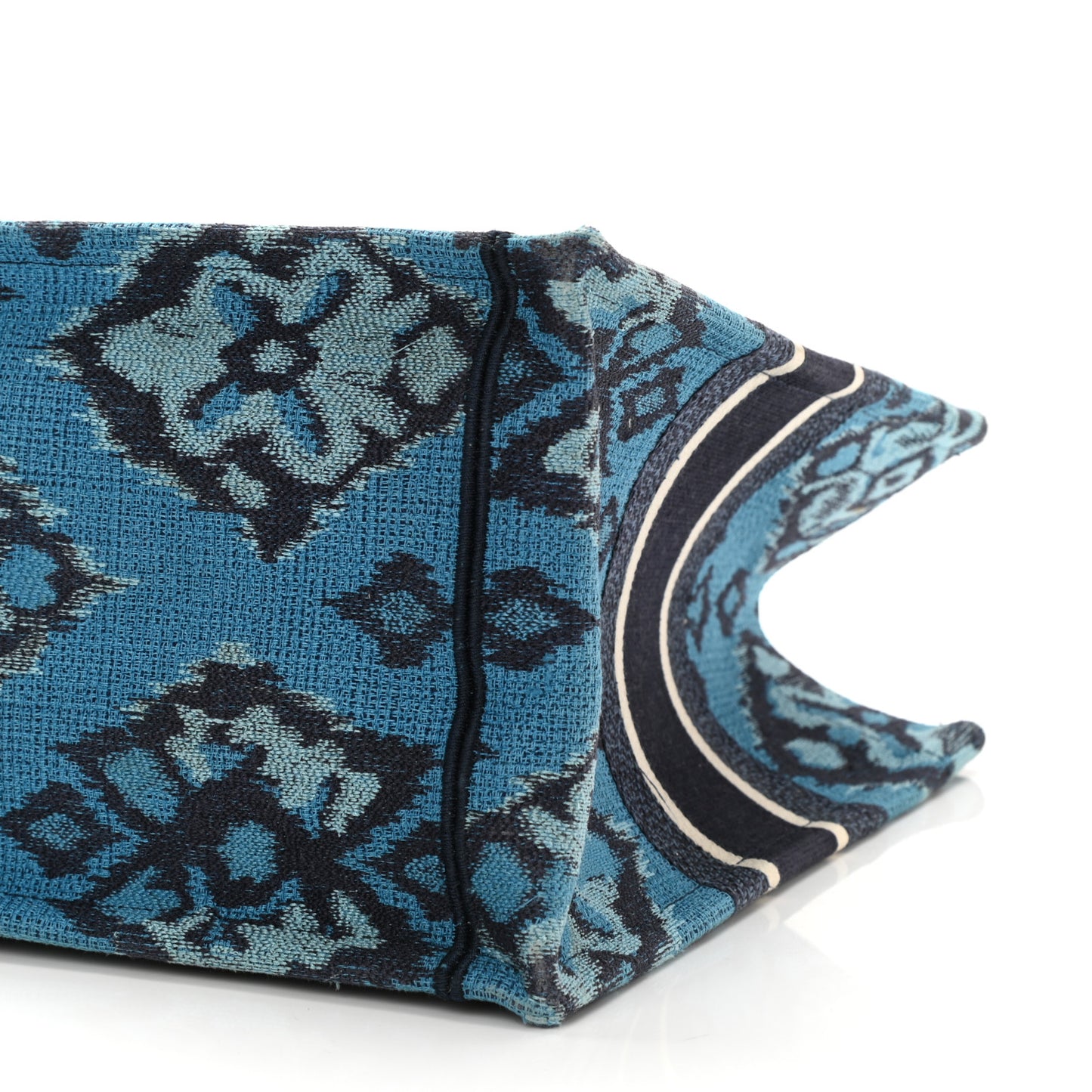 Canvas Embroidered Paisley Medium Book Tote Blue Multicolor
