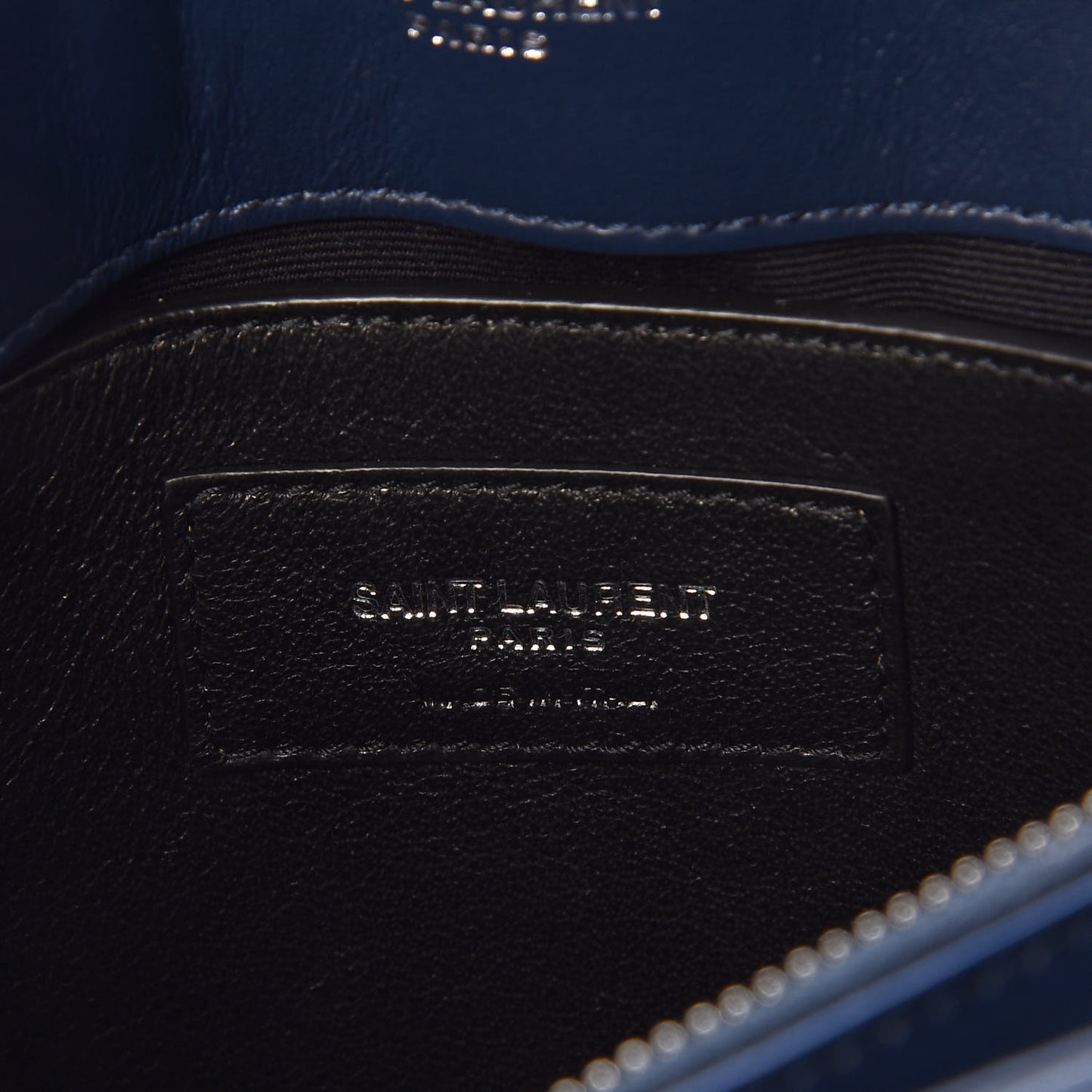Calfskin Y Quilted Monogram Small Loulou Chain Satchel Denim Blue