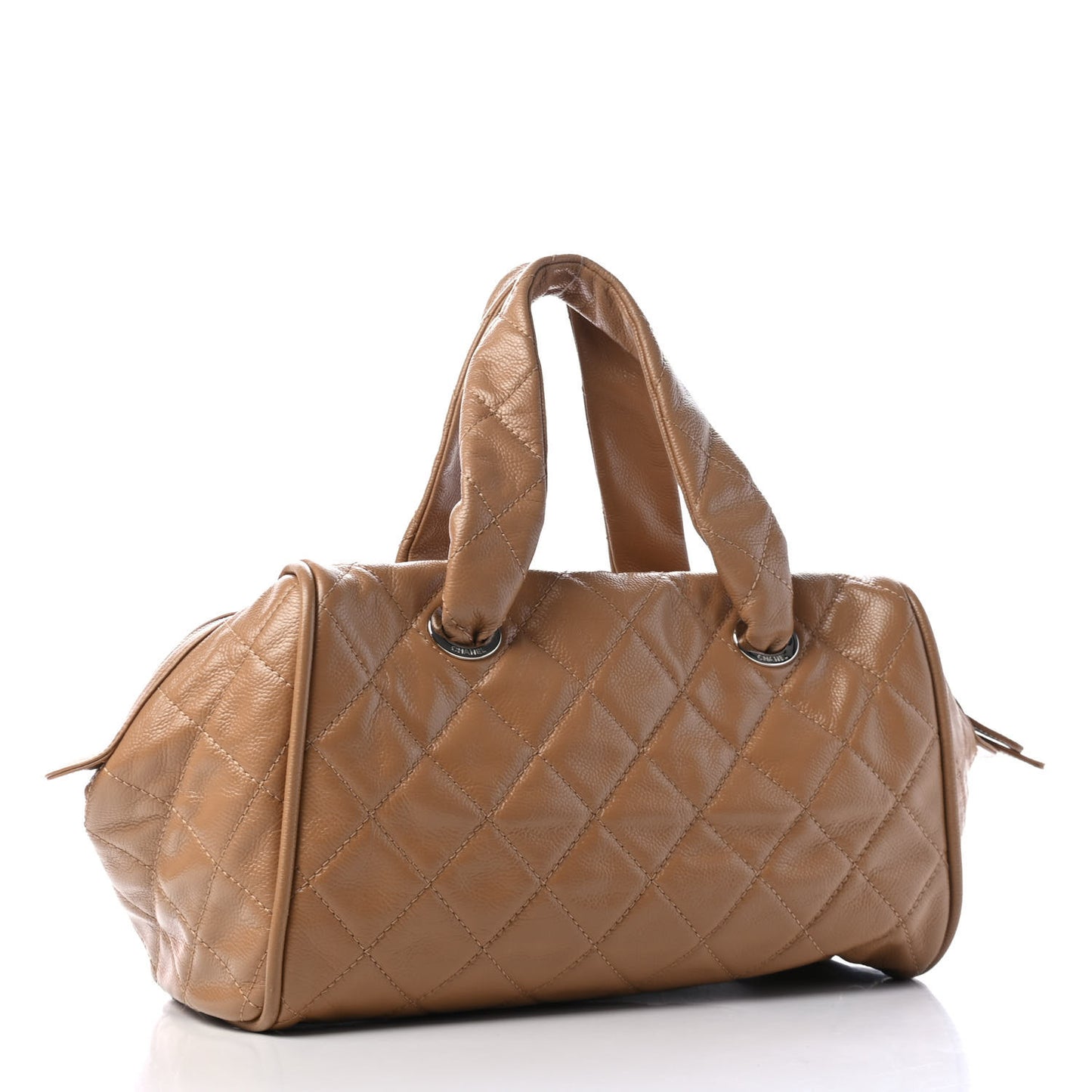 Caviar Quilted CC Timeless Bowler Dark Beige