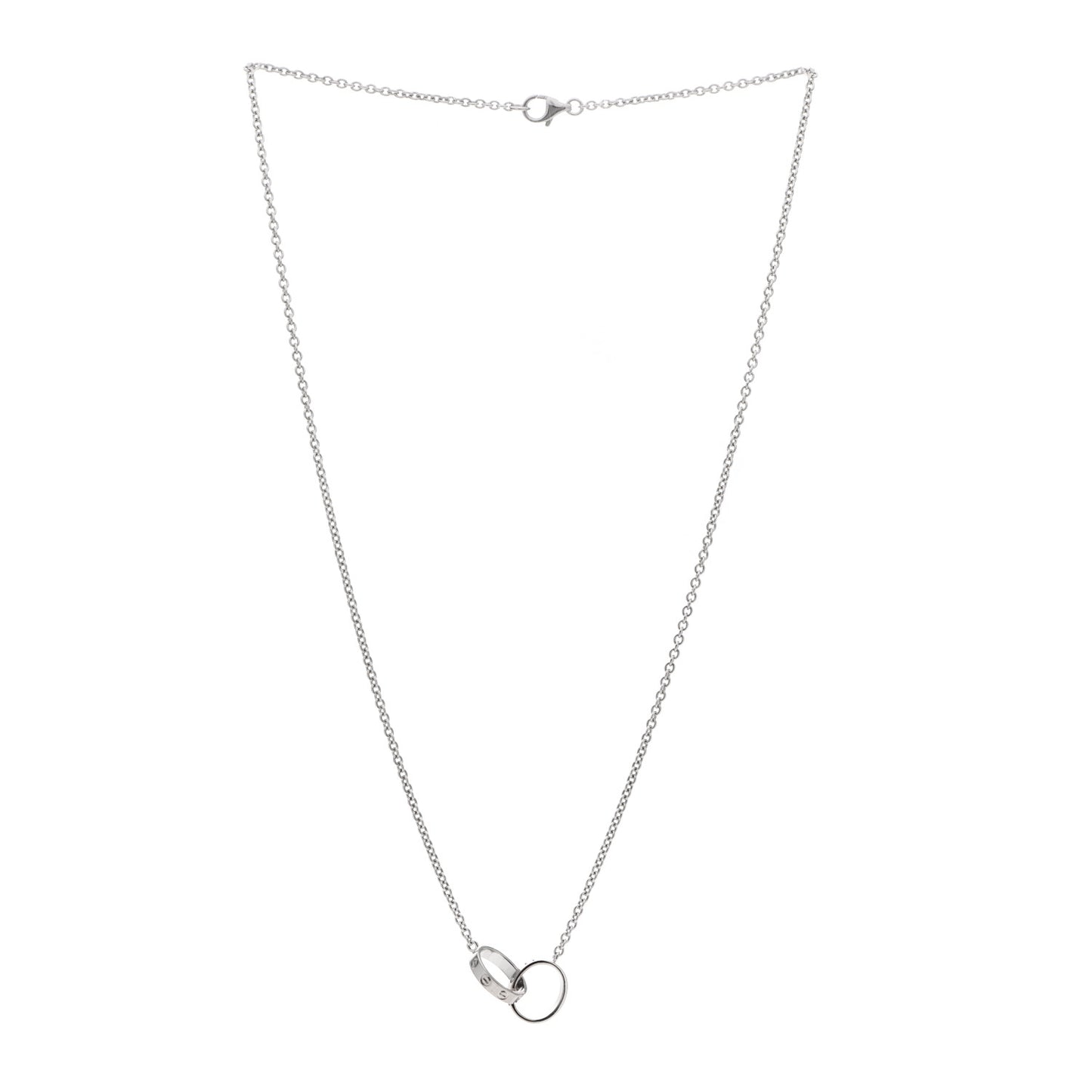 18K White Gold Interlocking LOVE Necklace