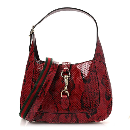 Gucci Snakeskin Web Small Jackie 1961 Hobo Rosso Ancora 1 of 12