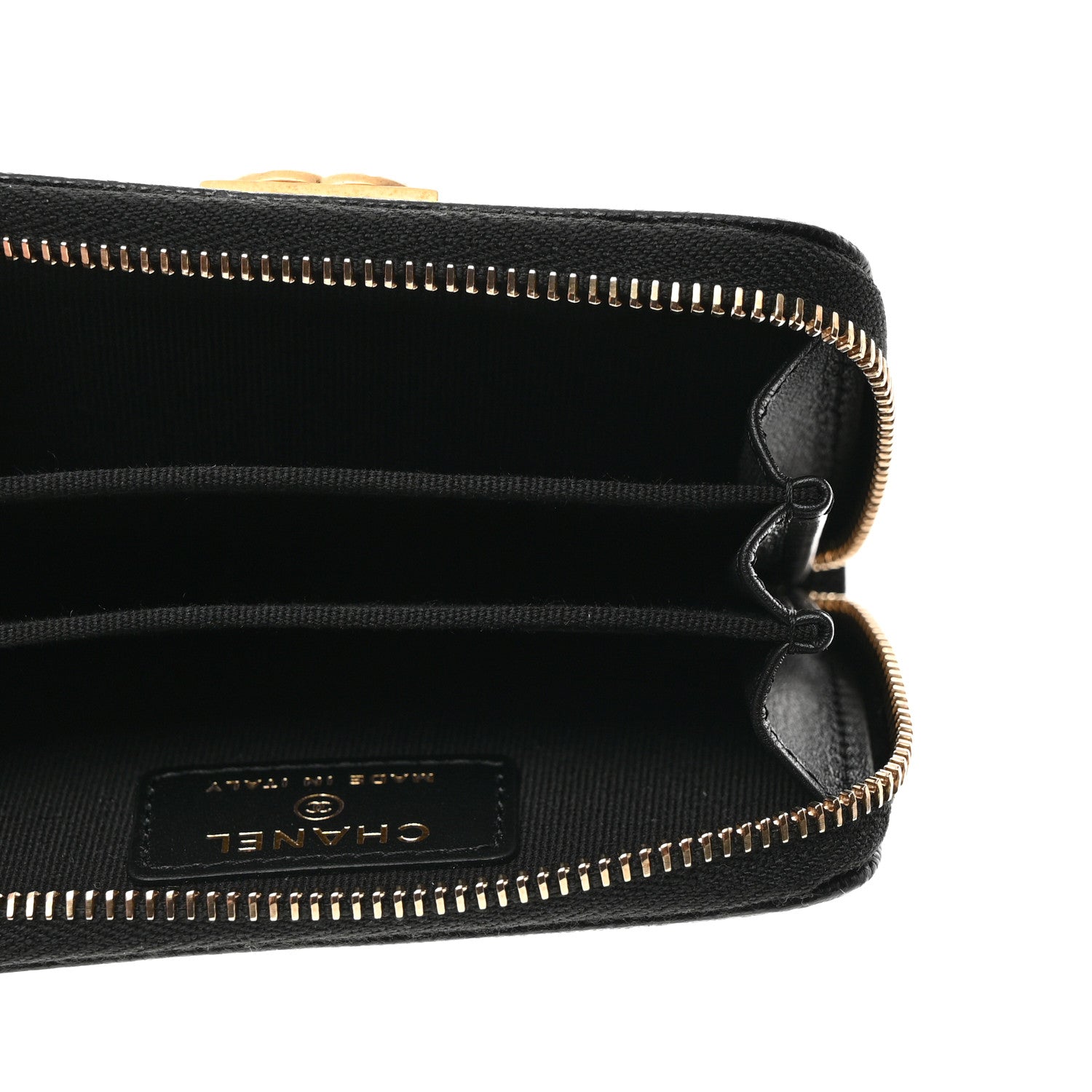 Chanel Caviar Quilted Boy Zip Around Coin Purse Wallet Black 5 of 8