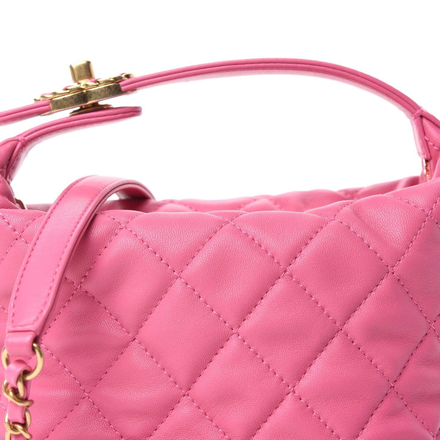 Chanel Lambskin Quilted Small Perfect Meeting Hobo Pink 11 of 11