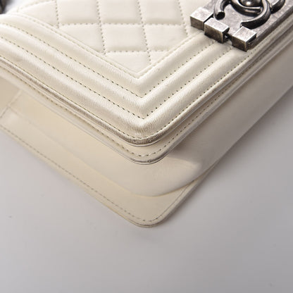 Chanel Lambskin Quilted Small Boy Flap Ivory 10 of 14