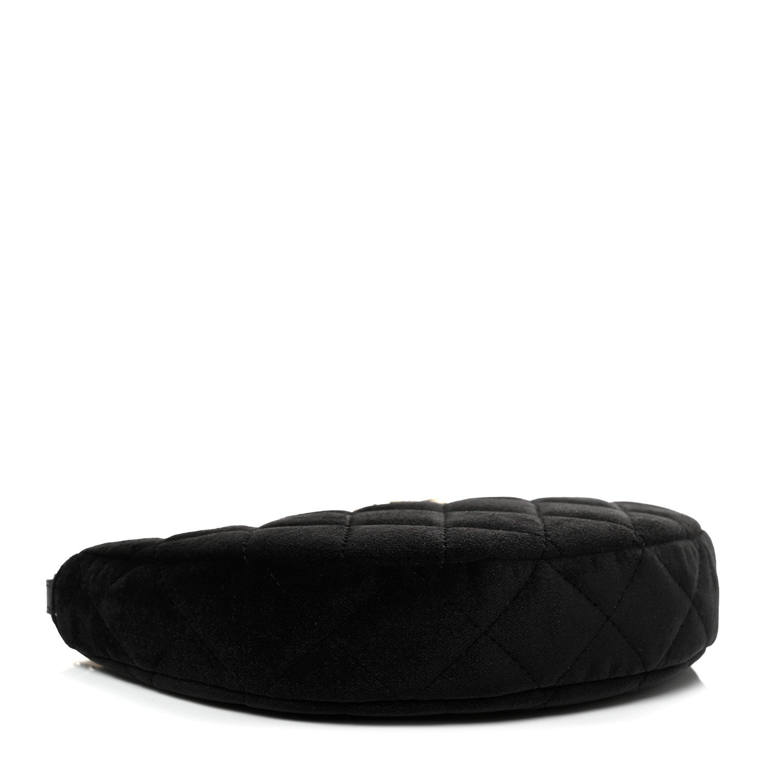 Chanel Velvet Crystal Quilted Chain Hobo Black 4 of 10