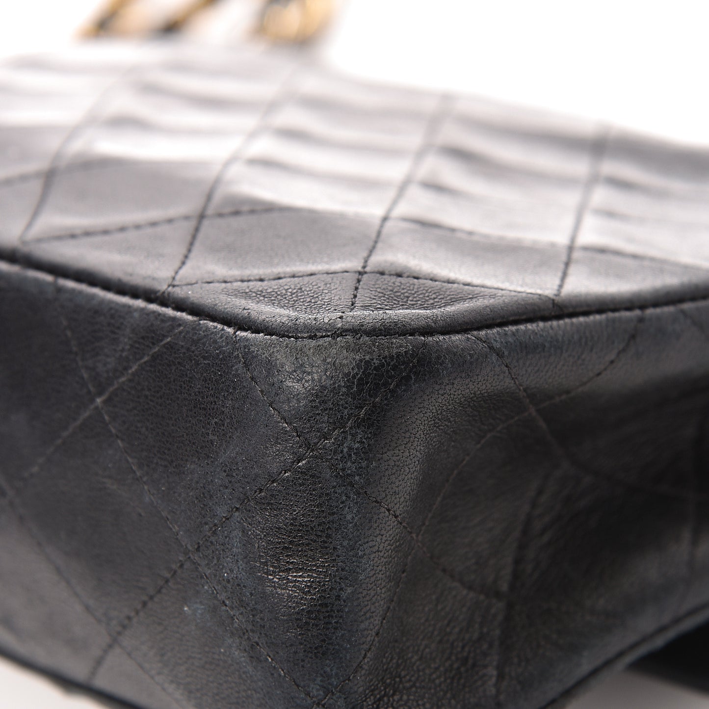Lambskin Quilted Mini Square Flap Black