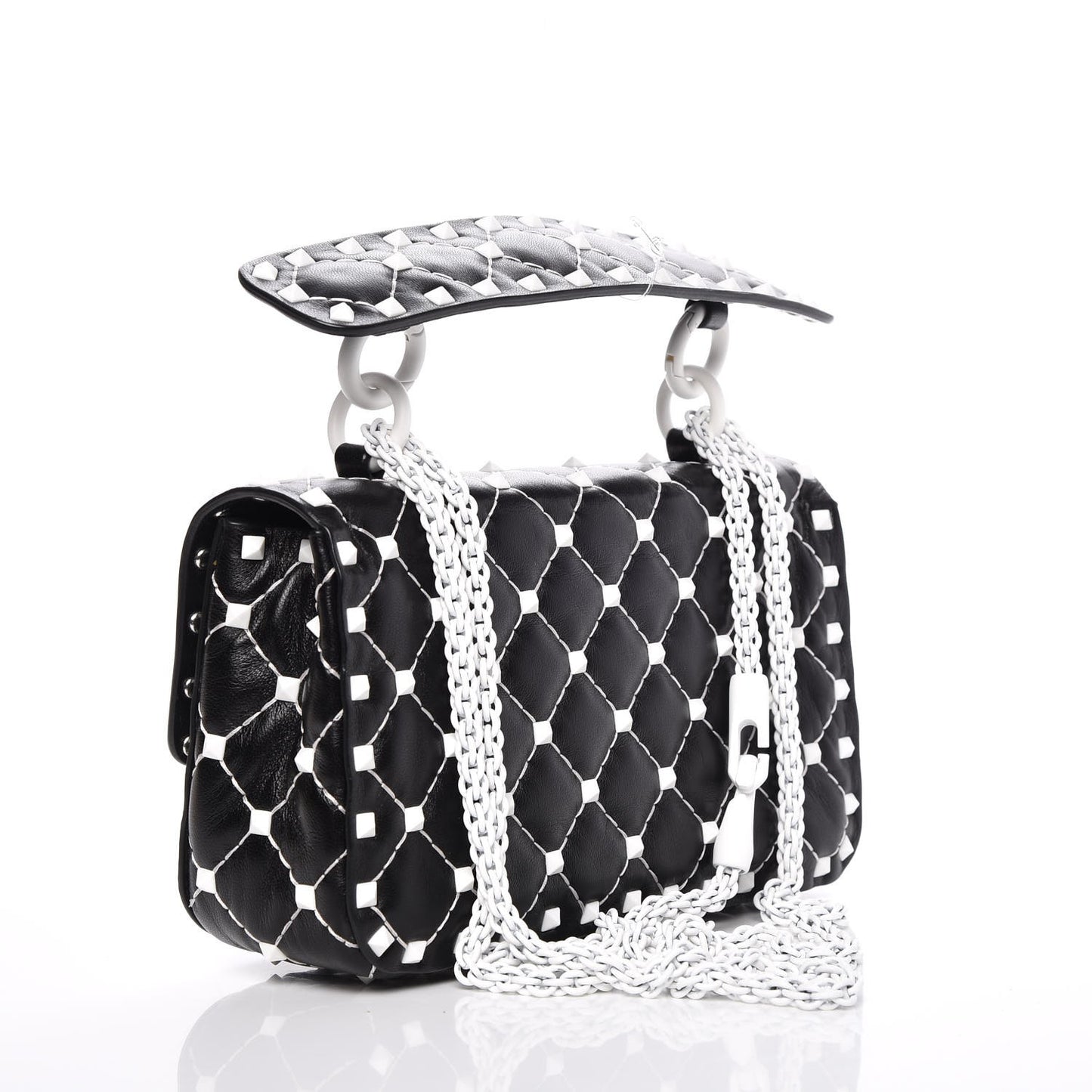 Lambskin Small Free Rockstud Spike Shoulder Bag Black