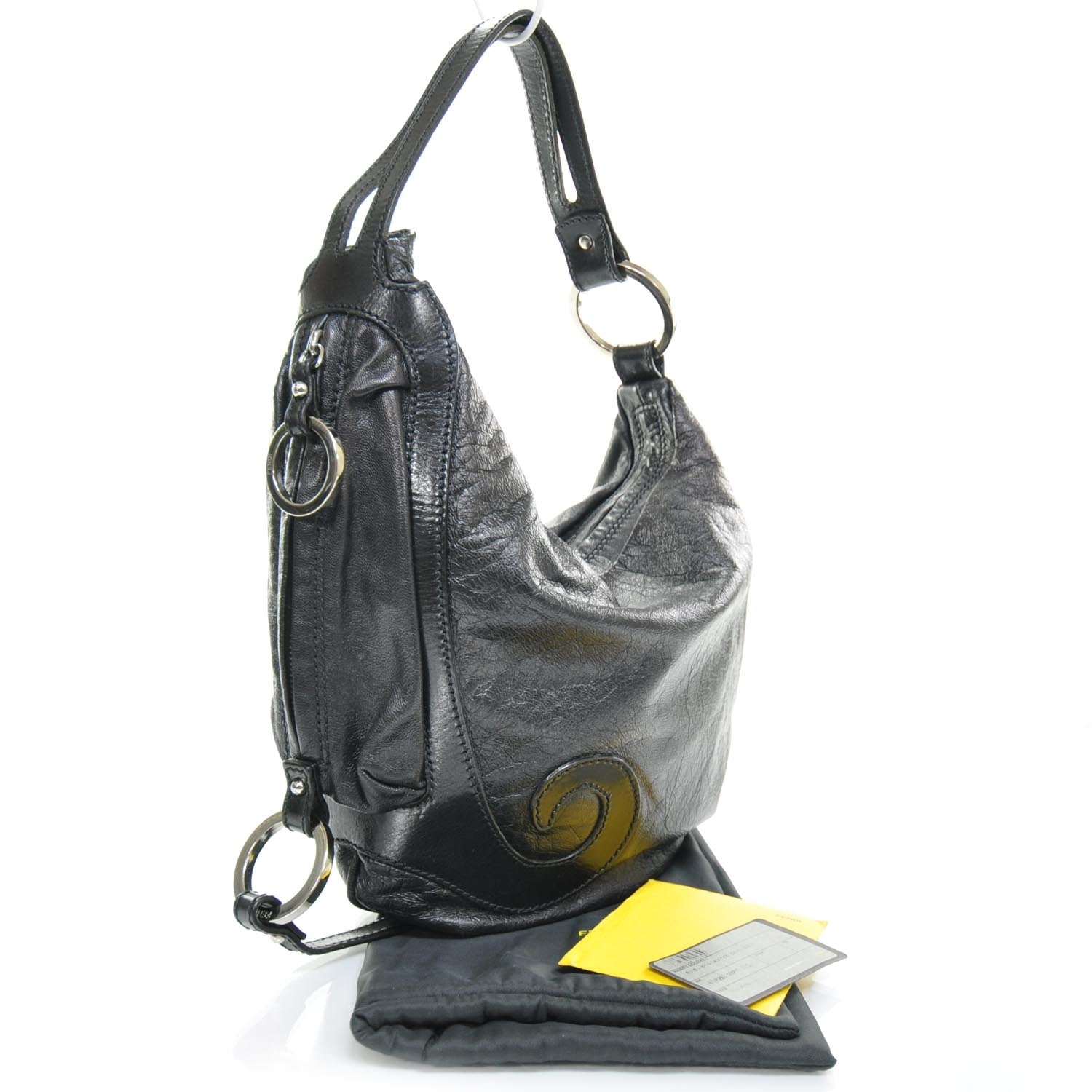 Fendi Leather Biga Hobo Black 2 of 10