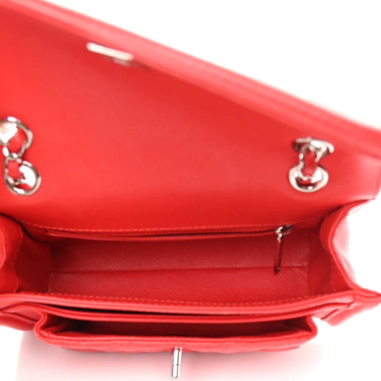 Lambskin Quilted Small Geometric Flap Red