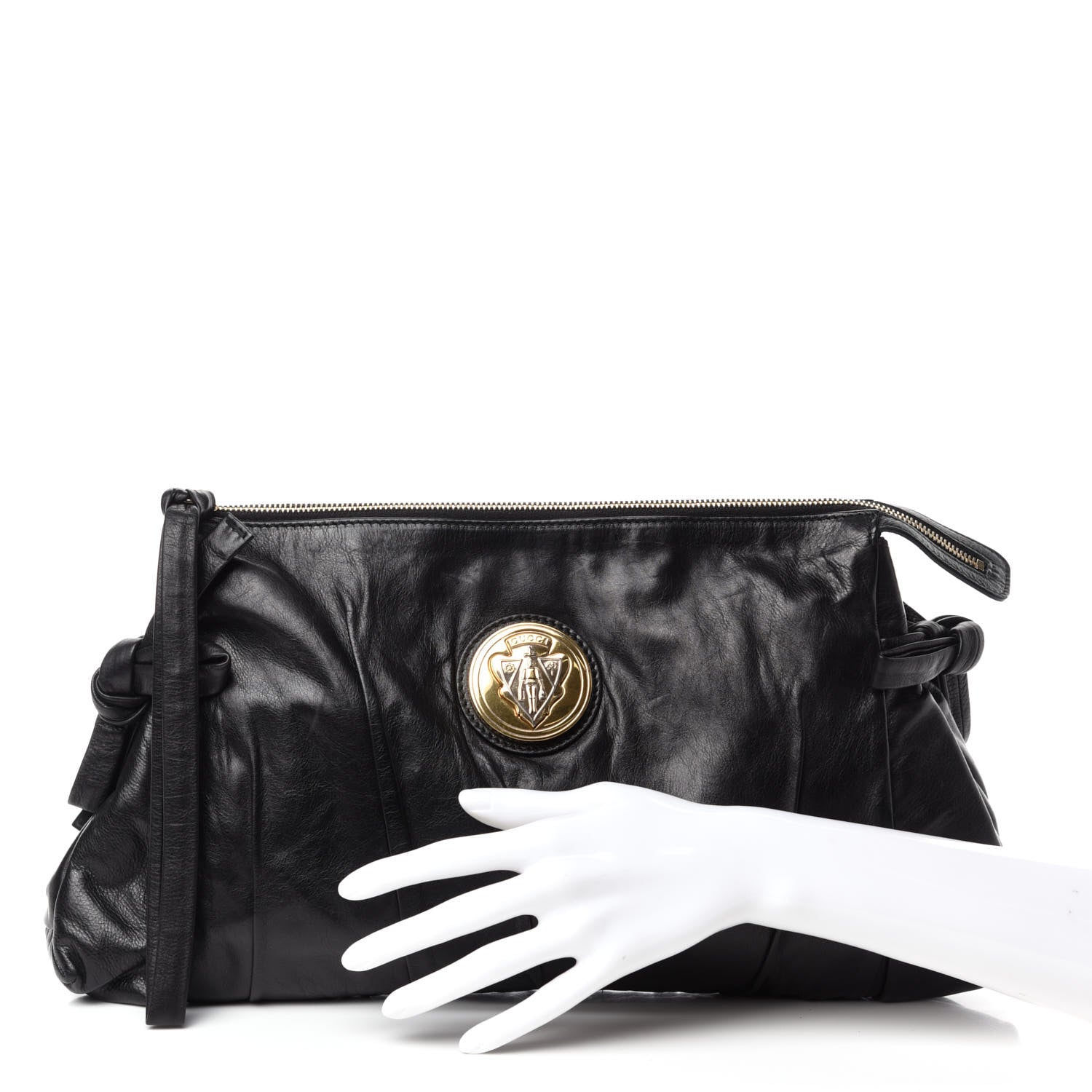 Gucci Calfskin Hysteria Large Clutch Black 2 of 11