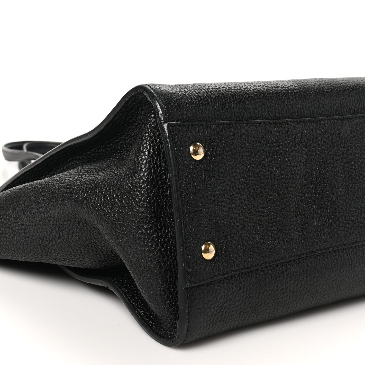 Salvatore Ferragamo Hammered Calfskin Double Handle Large Amy Tote Black 8 of 9