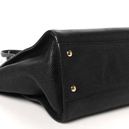 Salvatore Ferragamo Hammered Calfskin Double Handle Large Amy Tote Black 8 of 9