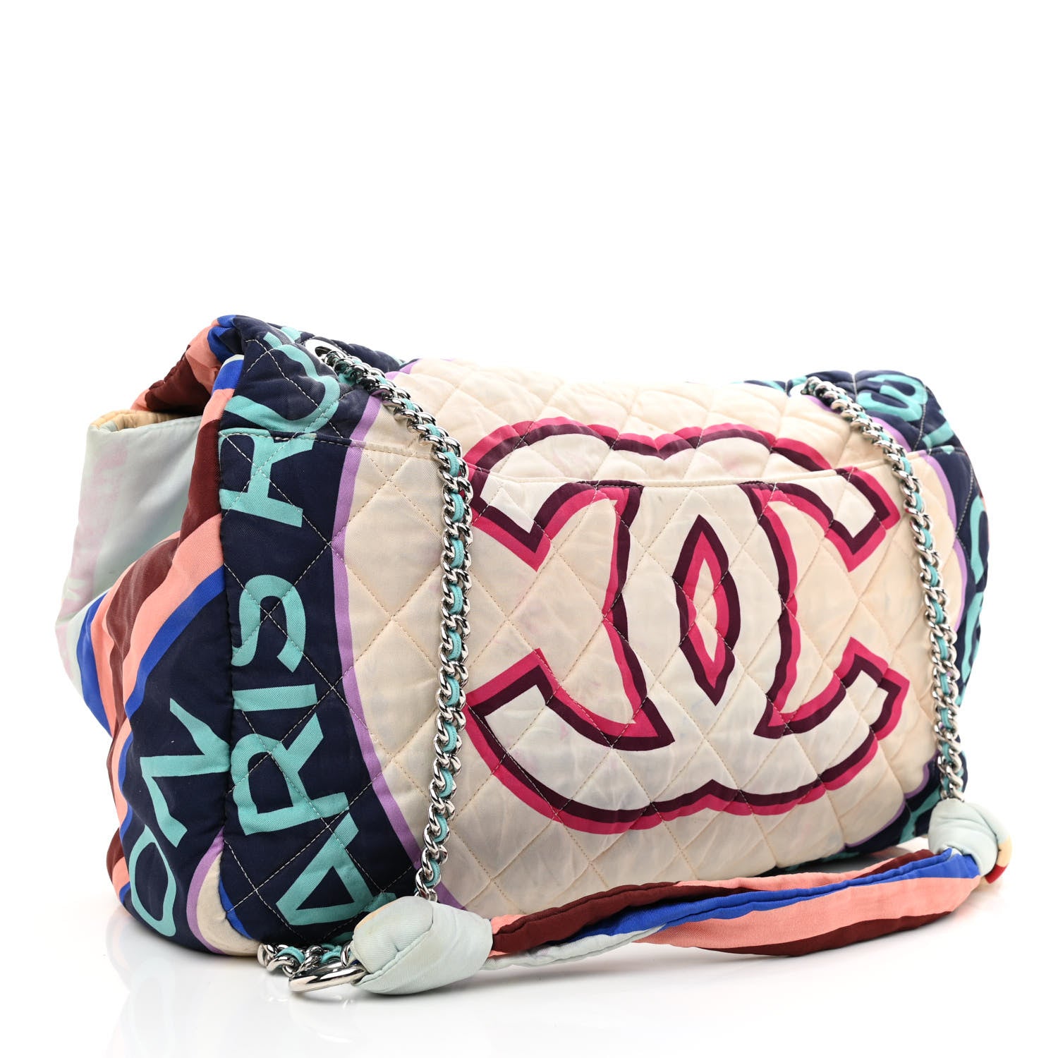 Chanel Fabric Quilted Printed XXL Flap Multicolor 2 of 12