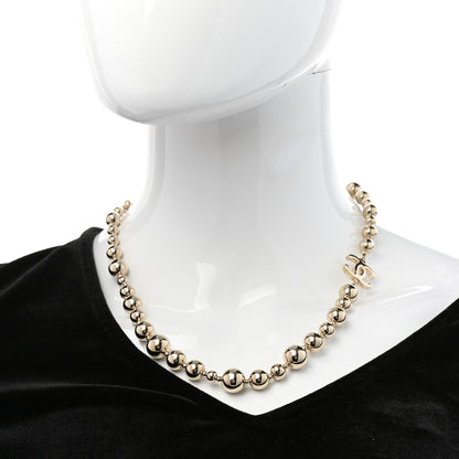 Chanel Metal Bead CC Necklace Gold 2 of 6