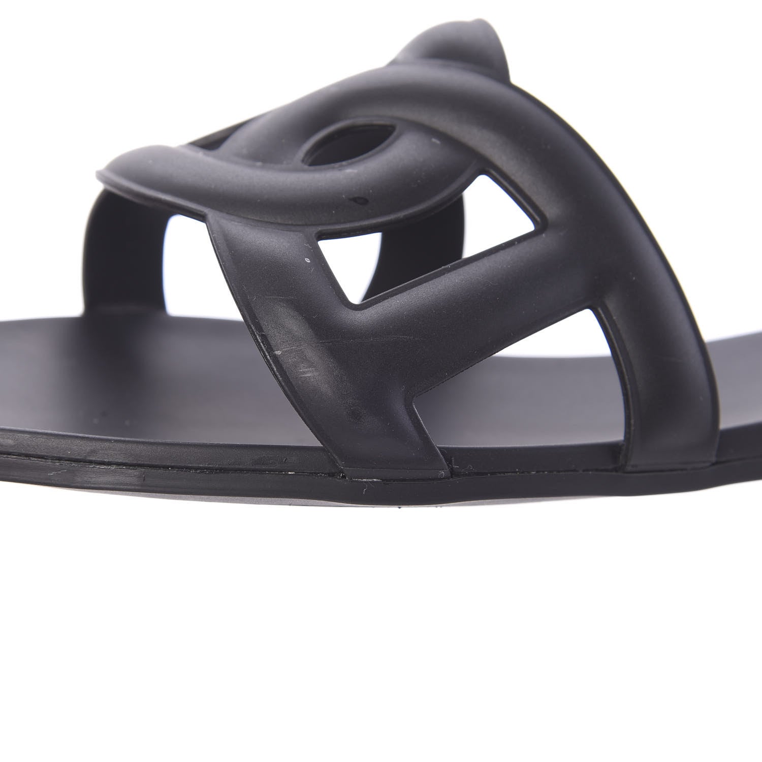 Hermes Rubber Aloha Sandals 39 Black 9 of 12
