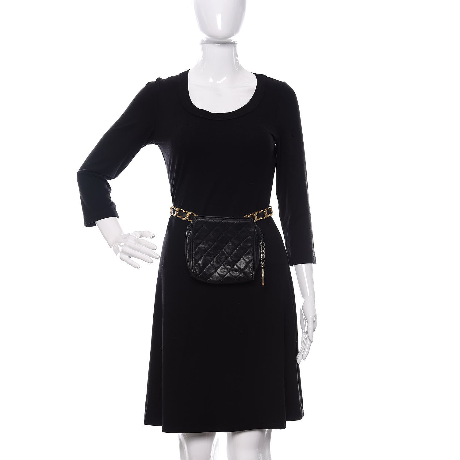 Chanel Lambskin Quilted Waist Belt Bag Black 3 of 10