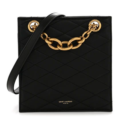 Saint Laurent Lambskin Quilted Le Maillon Square Crossbody Bag Black 1 of 14