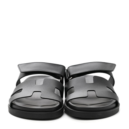 Hermes Calfskin Womens Chypre Sandals 36 Black 2 of 9