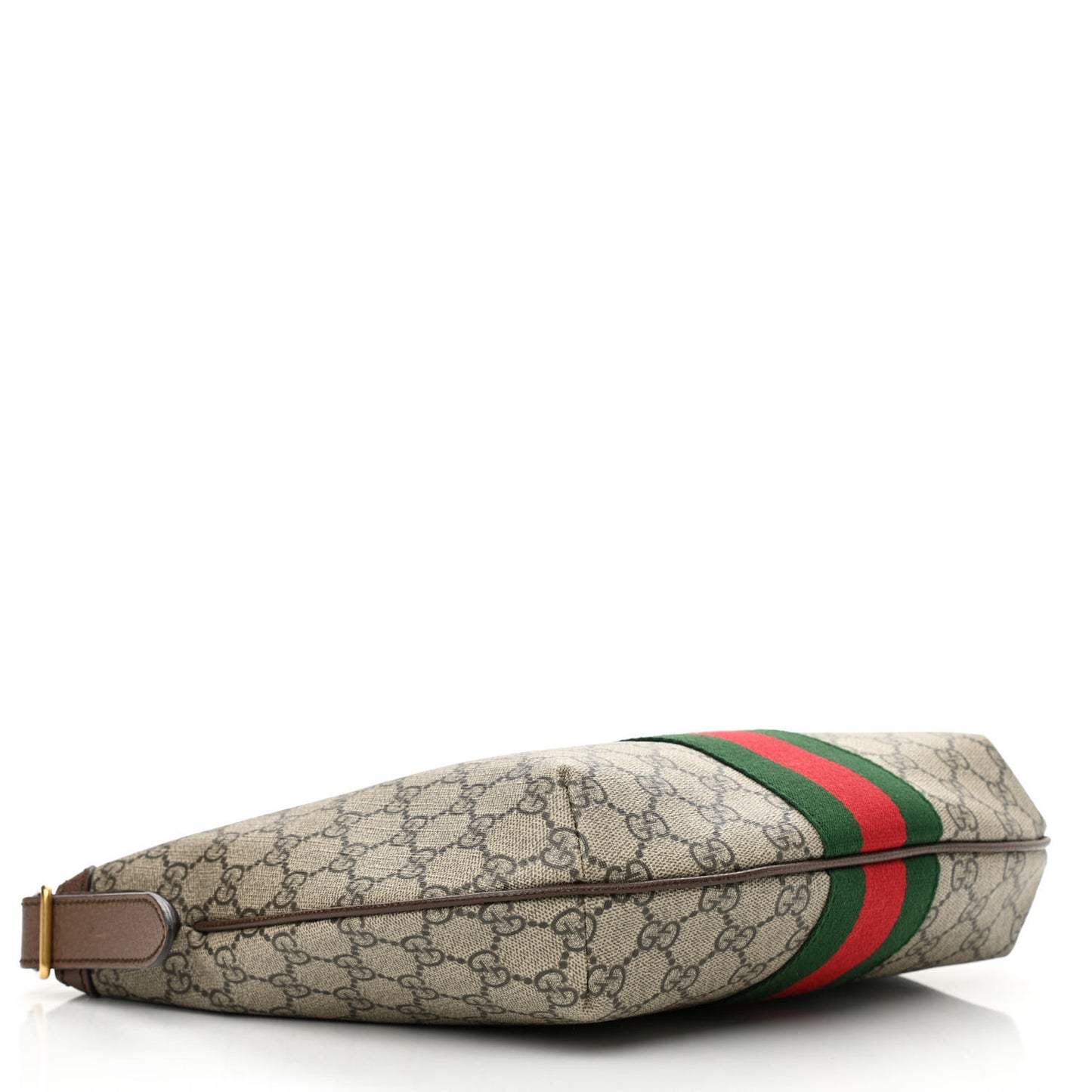 GG Supreme Monogram Web Small Ophidia Half Moon Hobo Brown