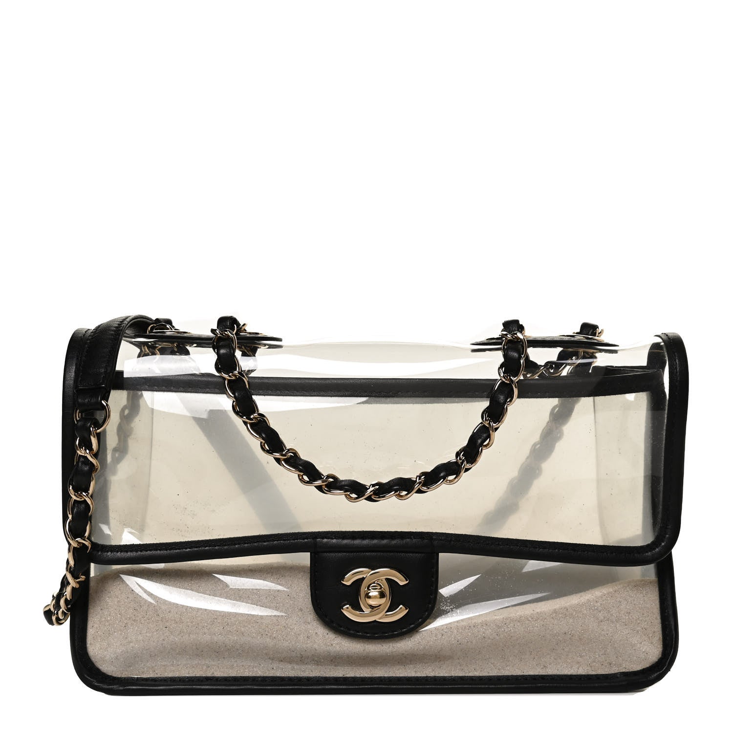 Chanel Lambskin PVC Medium Coco Sand Flap Black 1 of 10