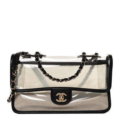 Chanel Lambskin PVC Medium Coco Sand Flap Black 1 of 10