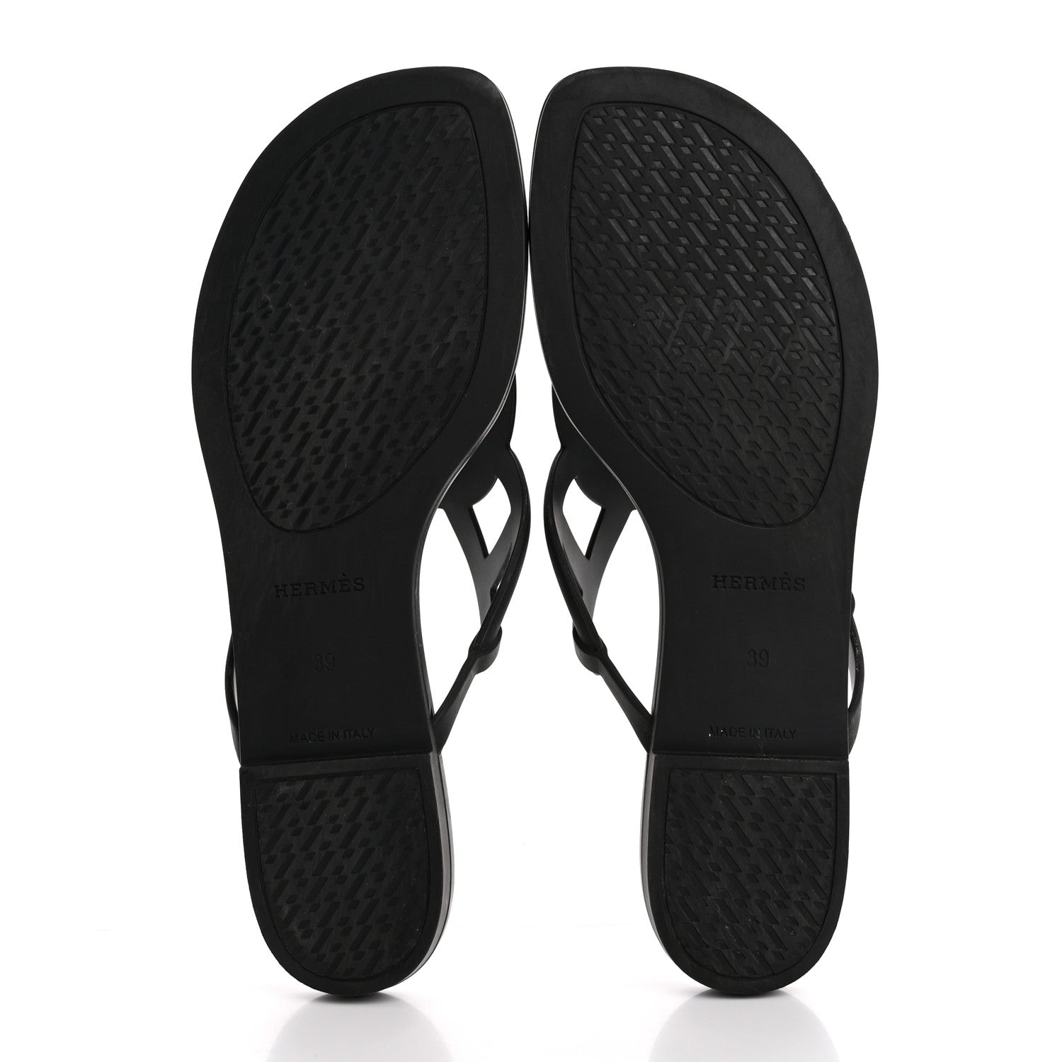Hermes Rubber Womens Egerie Sandals 39 Black 6 of 12