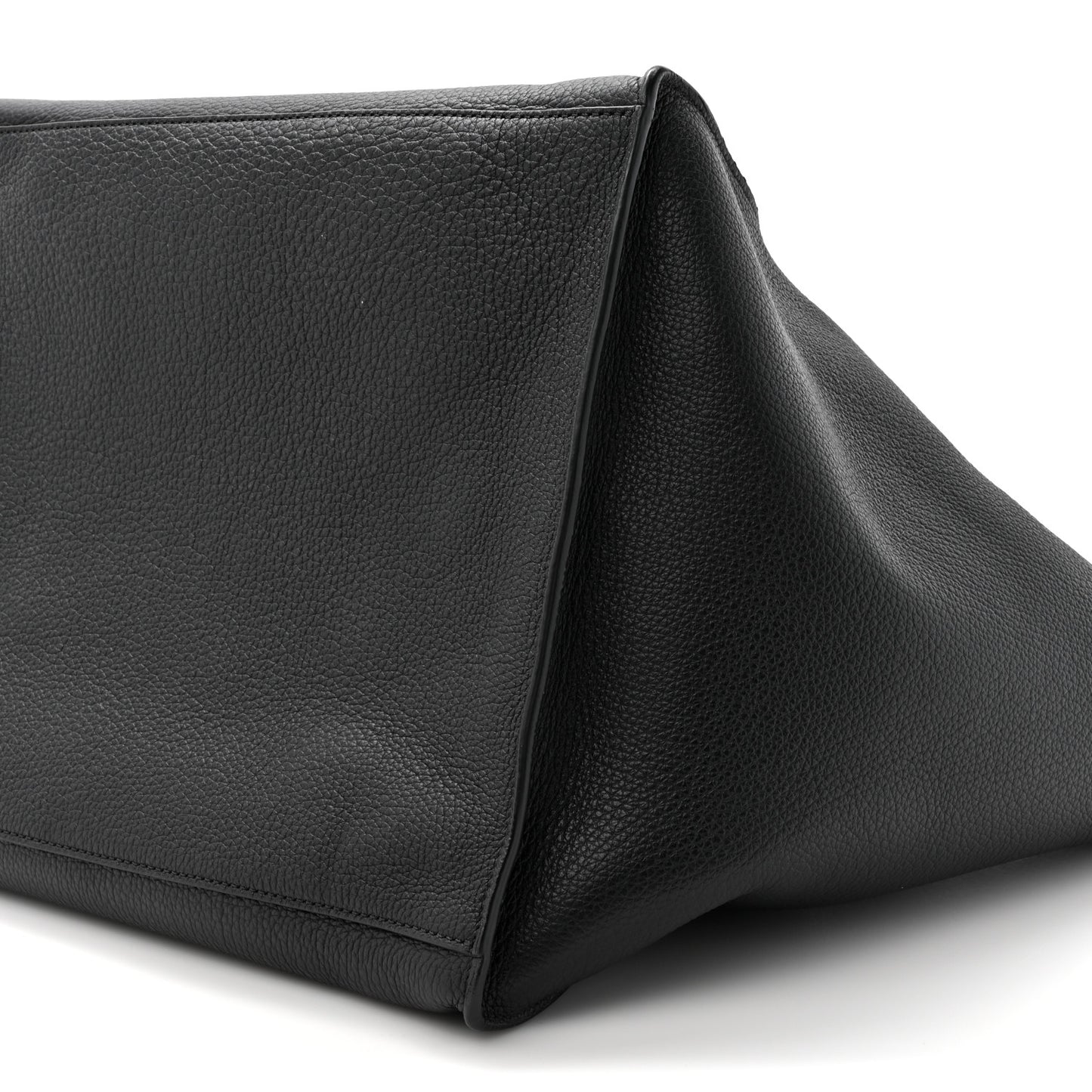 Supple Grained Calfskin Medium Big Bag Black
