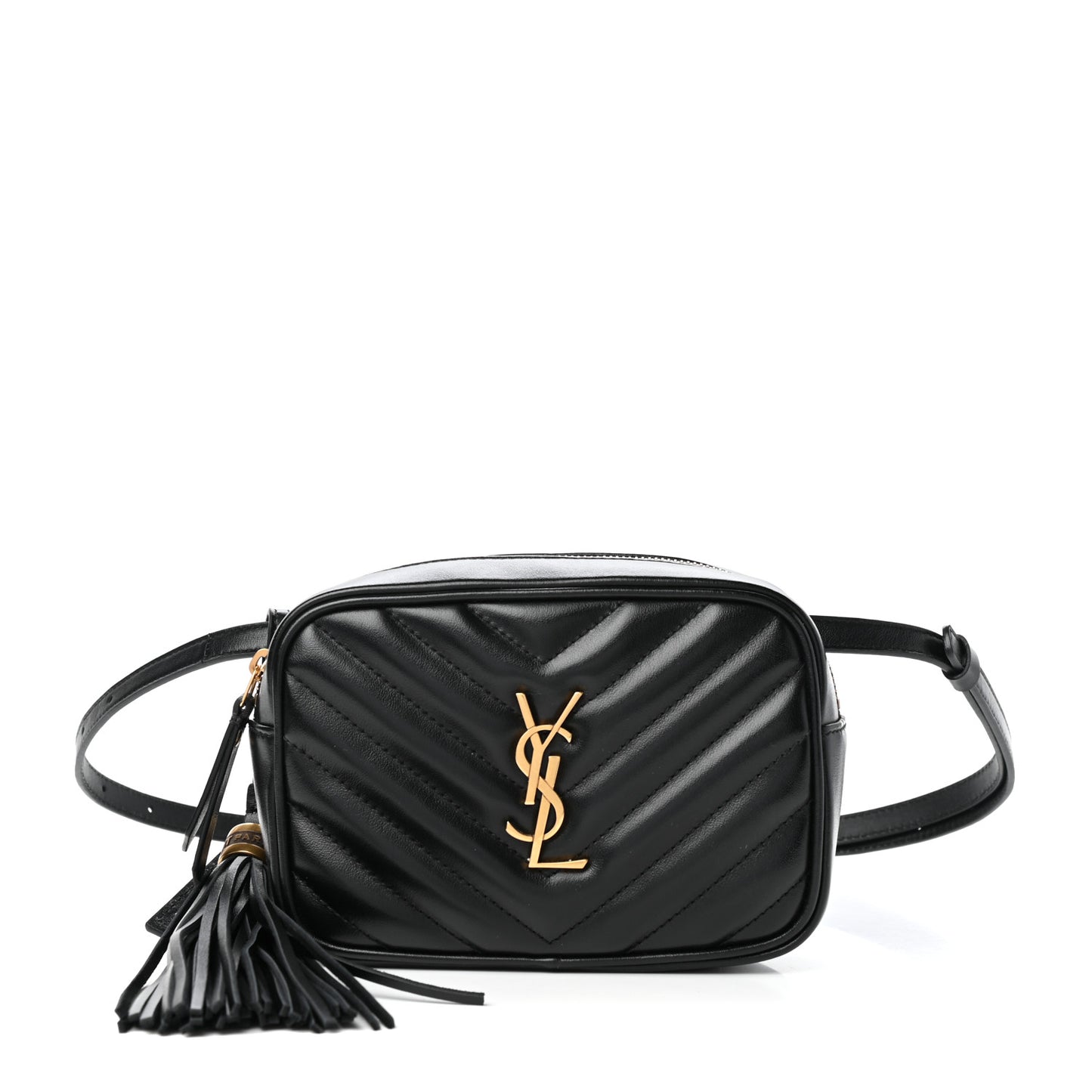 Calfskin Matelasse Monogram Lou Belt Bag Black