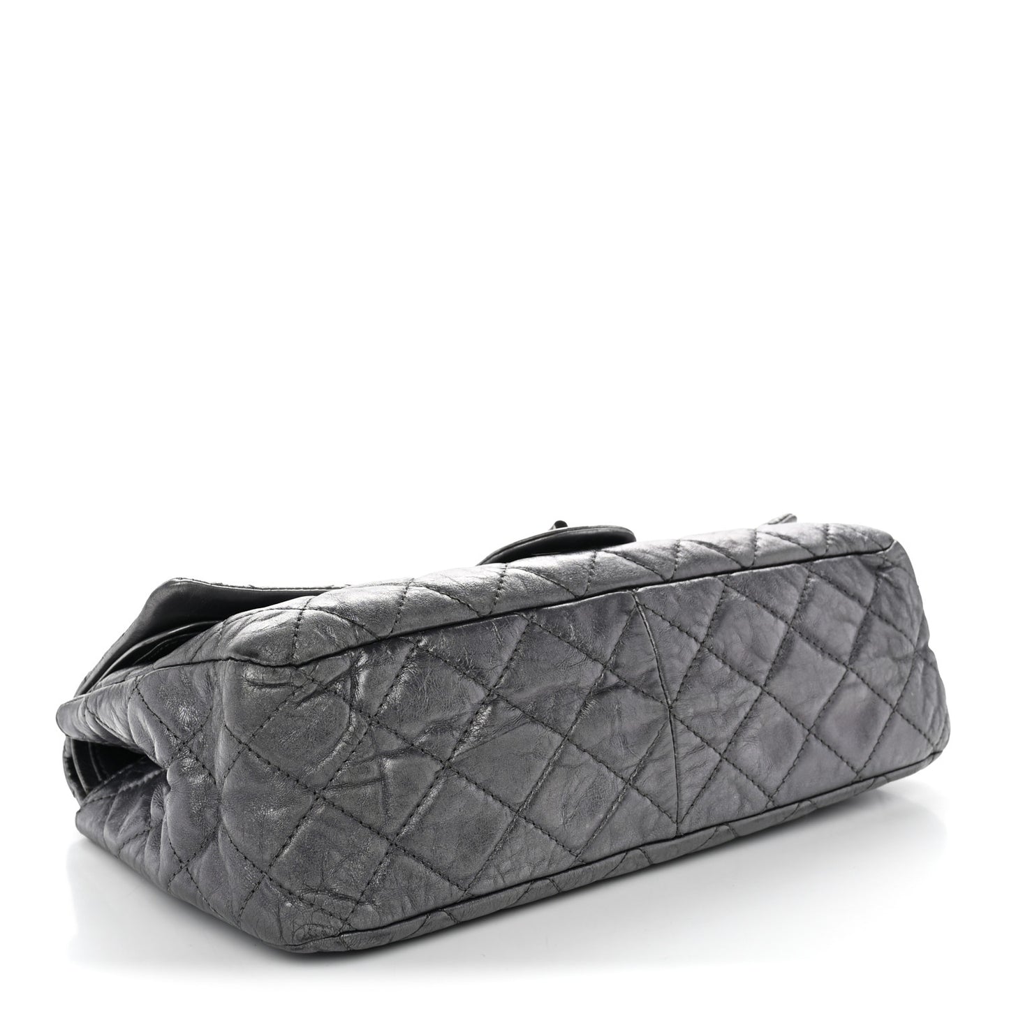 Metallic Aged Calfskin Quilted 2.55 Reissue 227 Flap Dark Silver