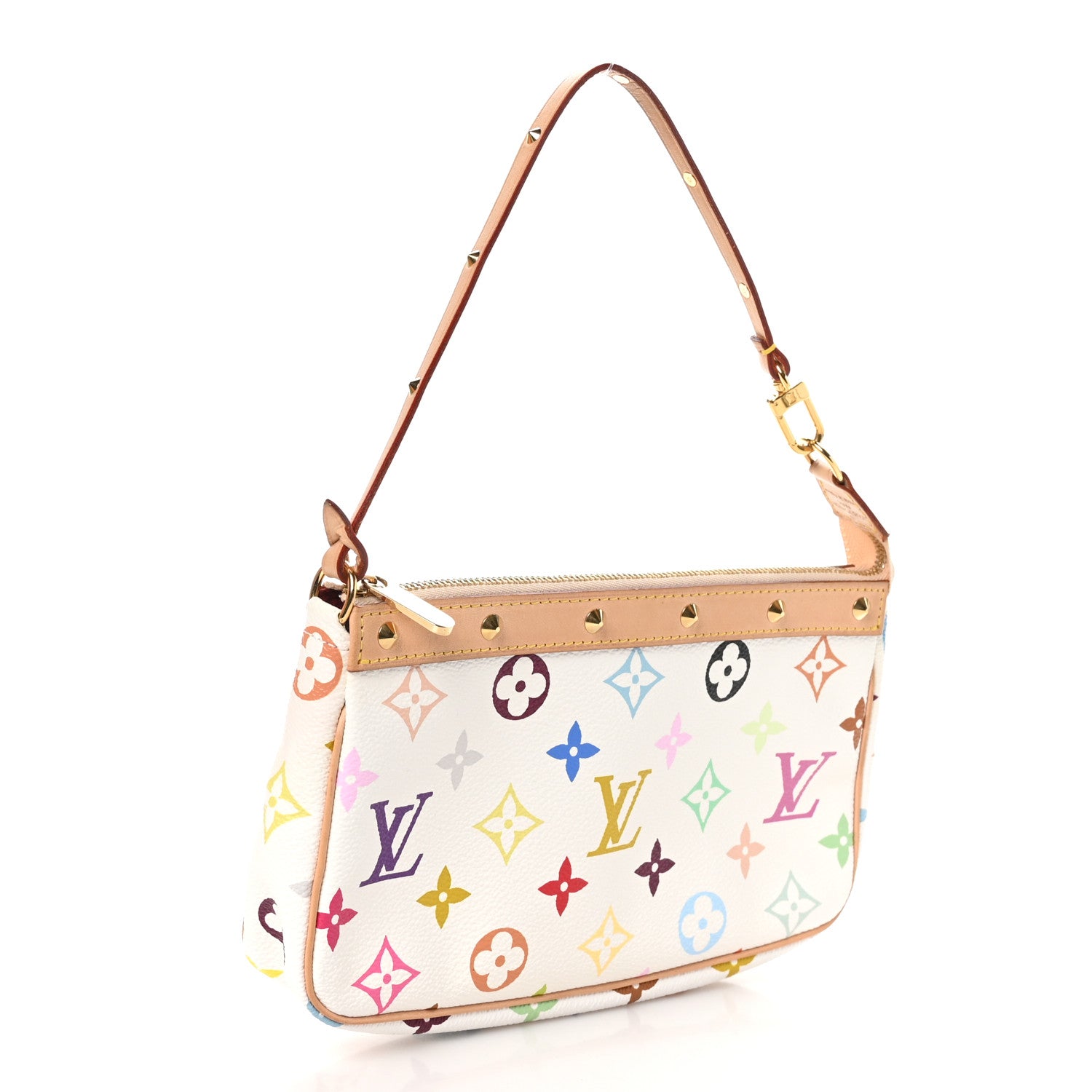 Louis Vuitton Monogram Multicolor Pochette Accessories White 3 of 12