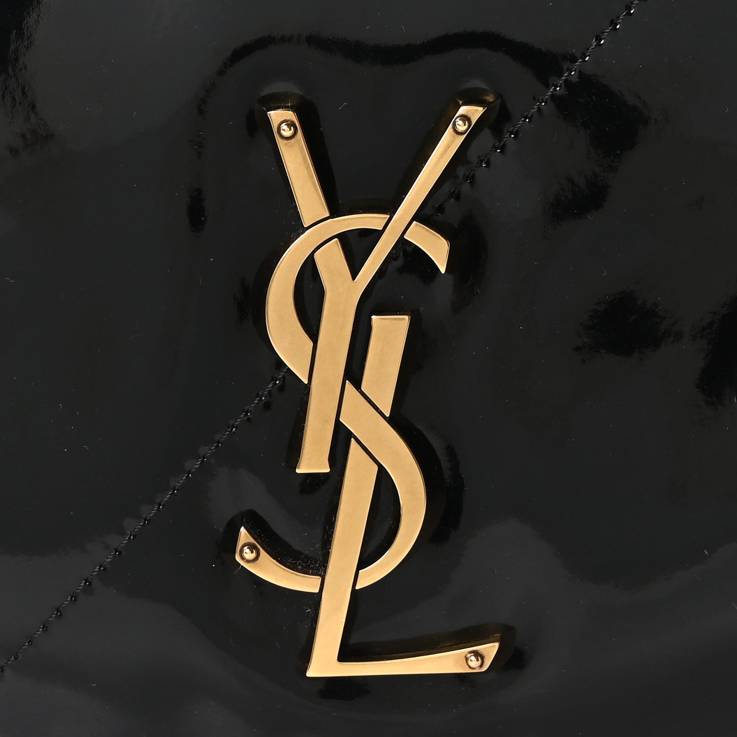 Patent Matelasse Monogram Large Jamie 4.3 Black