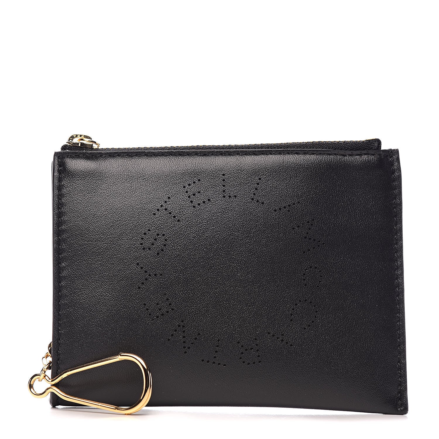 Stella McCartney Eco Alter Nappa Perforated Small Key Pouch Black 1 of 8